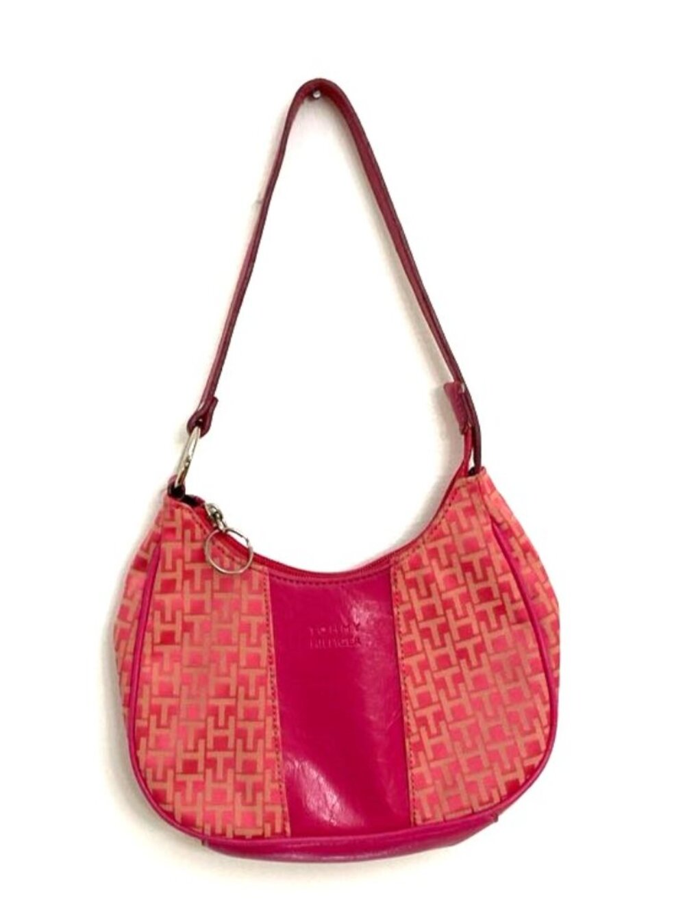 Tommy Hilfiger Purse Handbag Hot‎ Pink Leather Monogram Logo